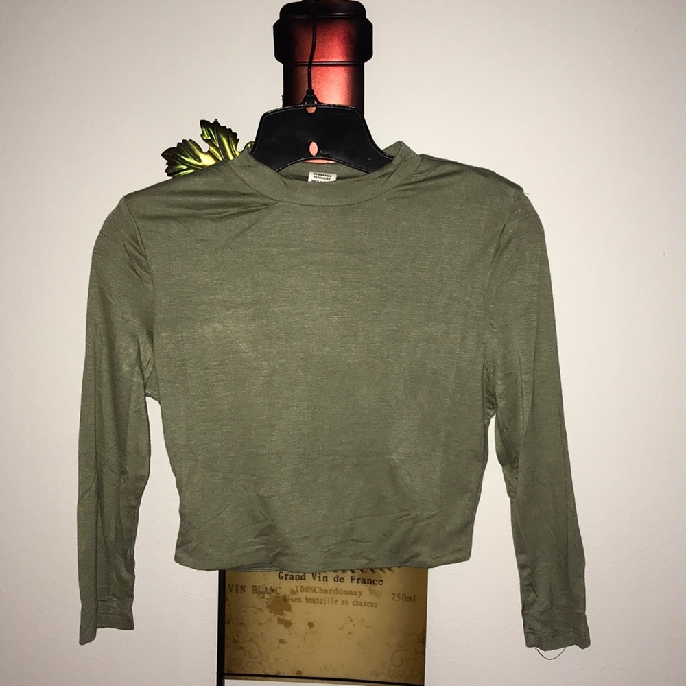 Long Sleeve Mock Turtleneck Crop Top